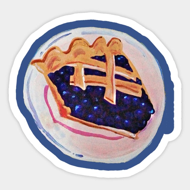 Blueberry Pie Sticker by SPINADELIC